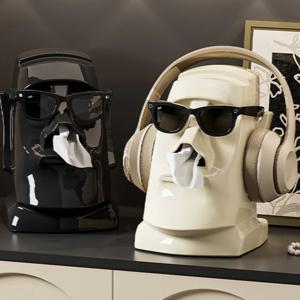 휴지케이스 집들이선물 티슈케이스 커버 캠핑 휴지 모아이 특이한 휴지곽 휴지홀