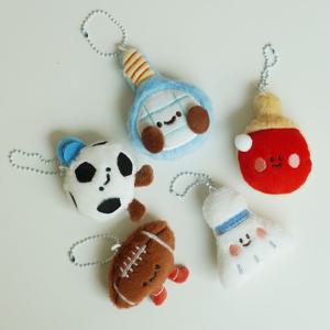 테니스 배드민턴 축구 공 탁구 셔틀콕 럭비 인형 키링 5종 - 운동 스포츠 굿즈 가방 백팩