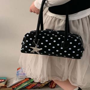 도트 숄더 볼링백 바게트백   에코백