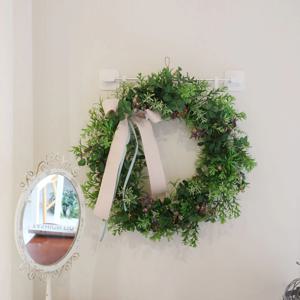 핸드메이드 블루베리 그린잎 믹스 조화 리스 벽 장식 인테리어 조화 장식소품