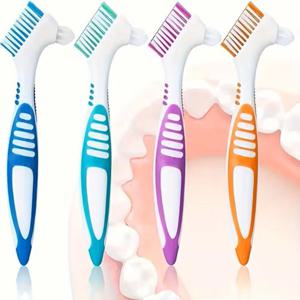 틀니 교정기 세척솔 의치 유지장치 전용 칫솔 틈새 세정 이중 브러쉬 틀니용 교정기용