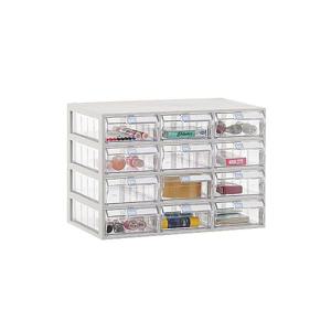 국산완제품! 투명수납함 중형 12칸 다용도 적층 플라스틱 팬트리 책상 오거나이저 미니 서랍