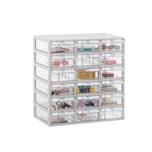 국산완제품! 네임택 투명수납함 중형 18칸 팬트리 약통 미니 책상 서랍 적층 데스크 정리함