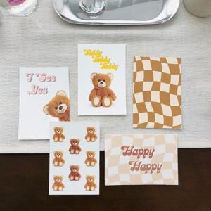 감성 테디베어 곰돌이 포토 엽서 5종