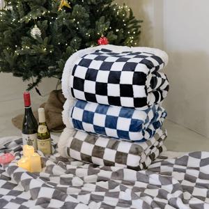 체커보드 양털담요 100X150 두꺼운 극세사 밍크 쇼파 블랭킷