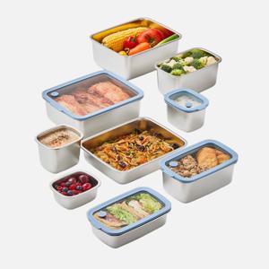 [도우르X찬밥] 304 스텐 진공보관 반찬통 세트 (6종세트_레인지 가능)