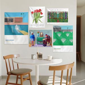 인테리어 대형 드로잉 패브릭 포스터 데이비드 호크니 가리개 커튼_18종