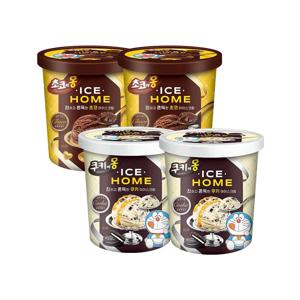 아이스홈 파인트 아이스크림 쿠키에몽 2개 + 초코에몽 2개