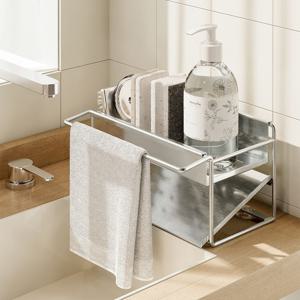 견고한 스텐 틈새 수세미거치대 행주걸이겸용