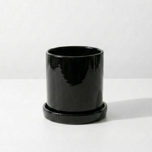 벨라가든 예쁜 도자기 원형 세라믹화분 15호 화이트/블랙 인테리어 분갈이 도자기 토분