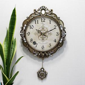 무소음 장미원 신주도금 주물 추벽시계 HCP-307G