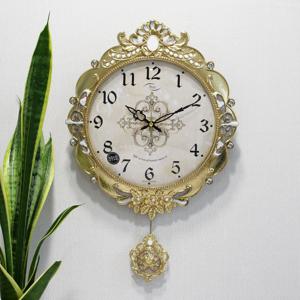 무소음 장미원 금도금 주물 추벽시계 HCP-308G