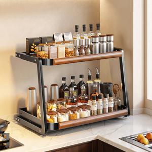 [해외] 다기능 슬라이딩 주방 정리함 조미료 양념통 선반 정리대 3size
