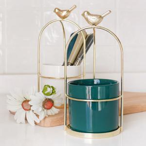 크렘드라크렘 버드 티포크 티스푼 수저통 2color