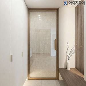 패브릭 접합유리 중문 스윙도어 아파트 현관중문 싱글 1짝 여닫이