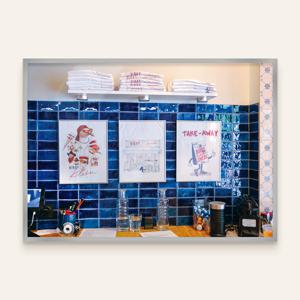 유럽시리즈 레스토랑&카페 BIRDY A2(가로형) 거실 인테리어 레트로 블루 아트 포스터