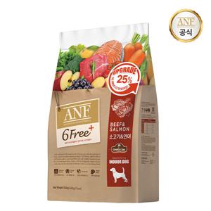 식스프리플러스 인도어 강아지 사료 소고기&연어 5.6kg
