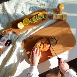 하드우드 마호가니 통원목 플레이트 수제 도마 버블(대)+롱스퀘어