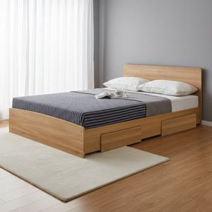 루멘 2단 수납 PVC 헤드형 침대 서랍형+본넬 매트리스 S/SS/D/Q