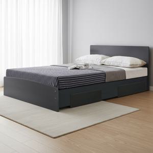 루멘 2단 수납 PVC 헤드형 침대 서랍형+독립 매트리스 S/SS/D/Q