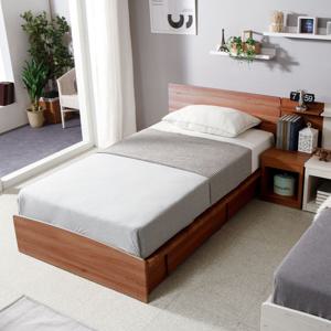 브리제 2단 수납 헤드형 침대 프레임 SS/Q