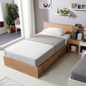 브리제 2단 수납 헤드형 침대+본넬 매트리스 SS/Q