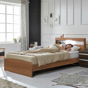 루멘 LED 2단 수납 PVC 헤드형 침대 프레임 SS/Q