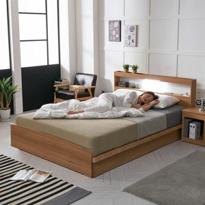 브리제 LED 2단 수납 헤드형 침대 프레임 SS/Q