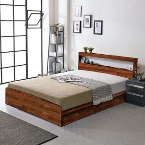 브리제 LED 2단 수납 헤드형 침대+본넬 매트리스 SS/Q