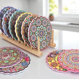 골드 클래식 도자기 냄비받침 코르크 받침대 코스터