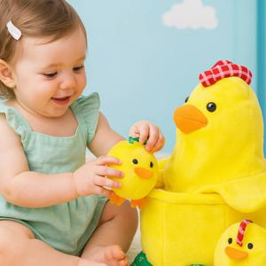 영유아 아기 유아 장난감 인형 정서발달 교구 병아리 품은 엄마 닭
