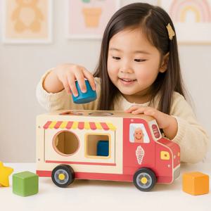 영유아 아기 유아 장난감 교구 소근육 발달 아이스크림 도형 트럭