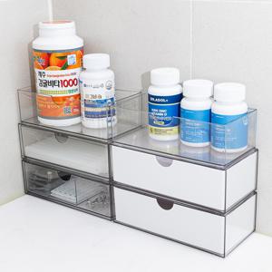 투명 아크릴 서랍형 욕실 약통 화장품 정리함 소품 수납함 책상정리함