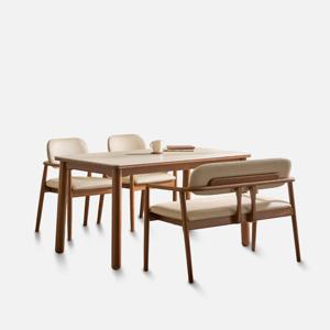 벨로앙 세라믹 벤치 4인 원목식탁세트