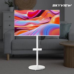 스카이뷰 109cm(43인치) FHD 화이트 삼탠바이미 구글 스마트 이동식 TV 세트