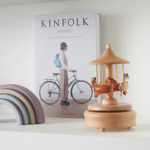 대만 우드 오르골 뮤직박스 회전목마