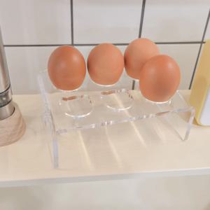 투명 아크릴 ㄷ자 에그홀더 에크릴 곰돌이 계란 트레이 거치대 달걀 받침 스탠드 보관함 6구