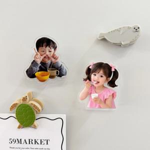아기 얼굴 사진 포토 마그넷 냉장고 자석 집게 선물 답례품