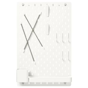 스코디스 페그보드세트 클립+용기+고무밴드+후크+선반 화이트 36x56cm