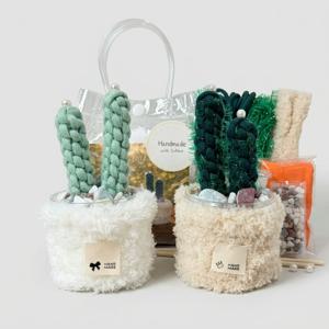 선인장 화분 만들기 DIY.키트 수업 모루 공에 마크라메 인테리어 소품