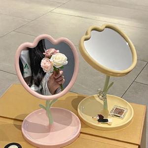 튤립회전식탁상거울 화장 탁상 책상 메이크업 스텐드