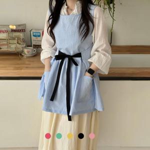 미니 원피스 지지미 체크 앞치마 Apron 국내제작 핸드메이드 고퀄리티