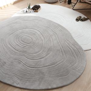 트리링 비정형 타원형 소프트 샤기 워셔블 카페트 (2컬러)