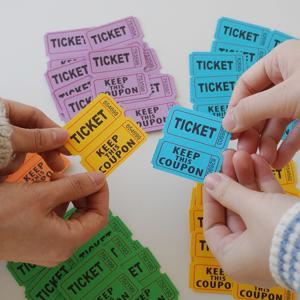 컬러 추첨권 행운권 응모권 경품권 럭키드로우 만들기 100매 랜덤 추첨 숫자 뽑기 이벤트