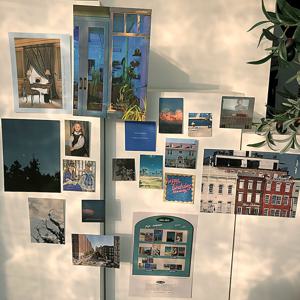 [34장 세트] 레트로감성 블루 컬러 포인트 미드센츄리 모던 홈카페 인테리어 엽서 포스터