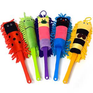 3개 한세트 (랜덤) 미니 캐릭터 먼지털이개 먼지떨이 극세사 청소기 청소걸레