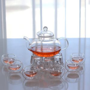 내열 유리 티포트 티팟 티주전자 잔 티워머세트 1000ml 선물세트