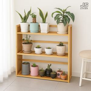 다육이 식물 화분 다이 화분선반 받침대 우드 진열대 원목 거실 베란다 3단 화분정리대