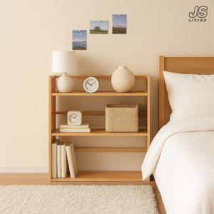 3단 침실 침대 옆 협탁 거실 미니 사이드 테이블 인테리어 낮은 선반 수납장 원목 우드