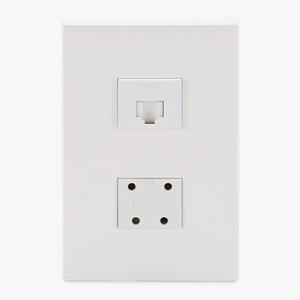 전화통신 1개용 8P+4P 인터넷 단자 벽면 아펠라 화이트